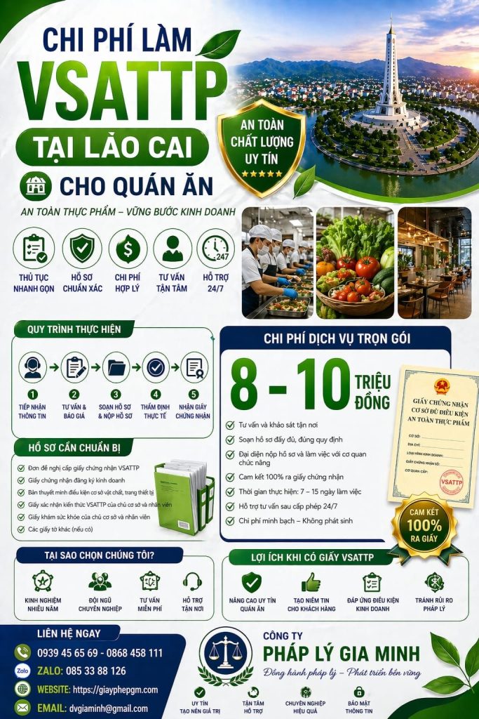 xin giấy vệ sinh an toàn thực phẩm tại lào cai cho cửa hàng thực phẩm
