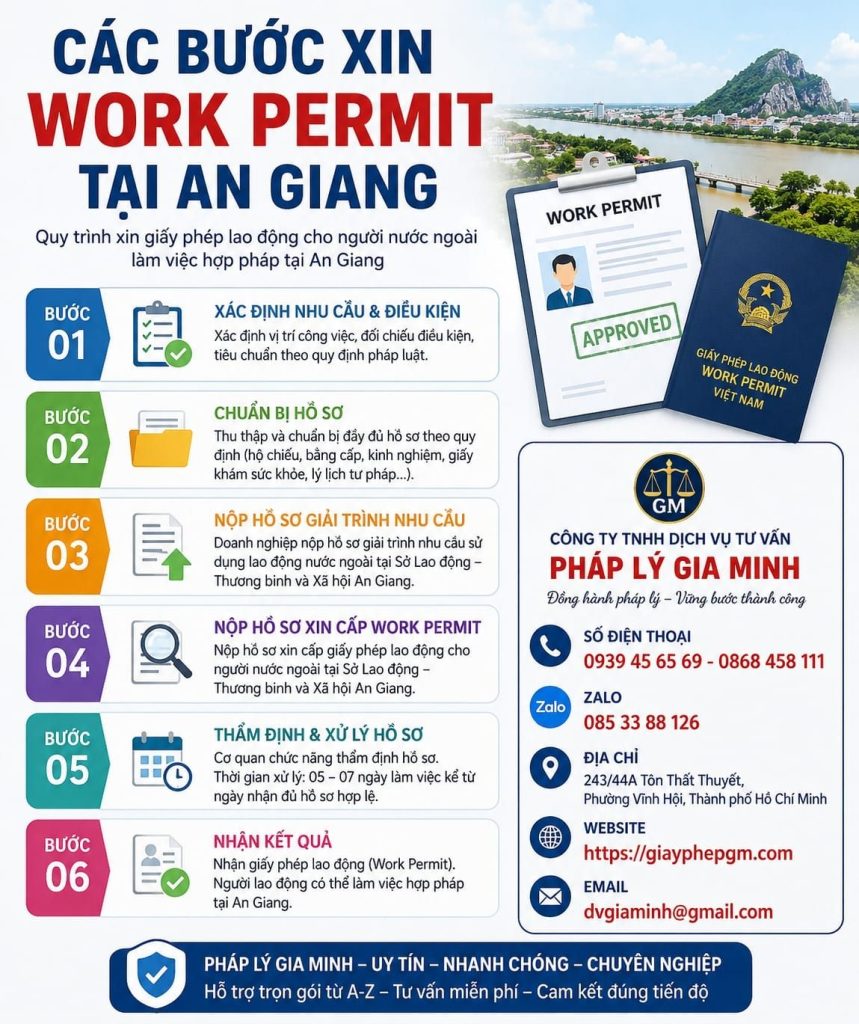 Các bước xin work permit tại An Giang