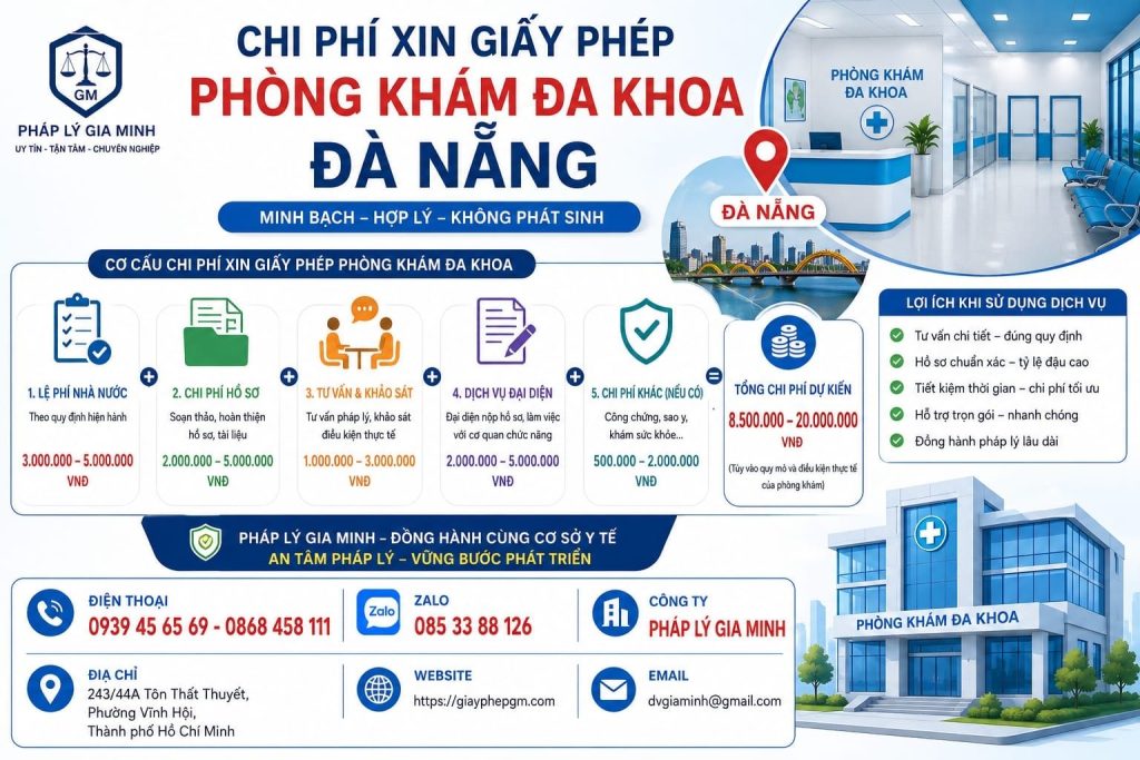 Chi phí xin giấy phép phòng khám đa khoa Đà Nẵng