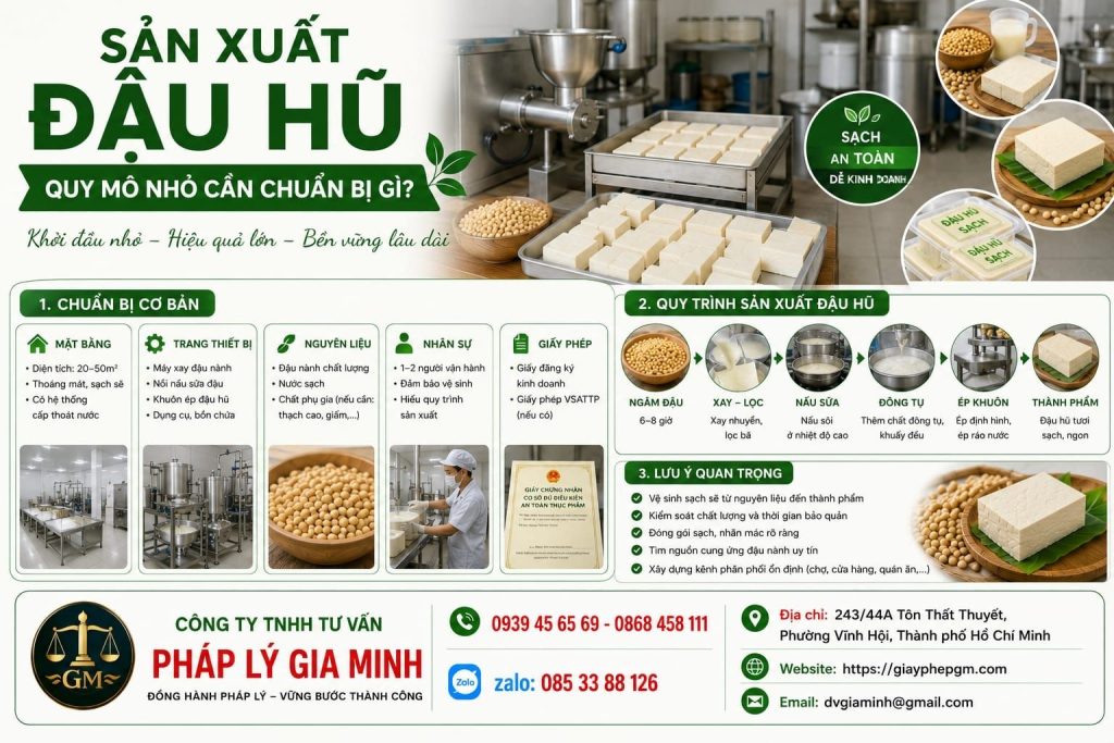 Dịch vụ công bố sản phẩm đậu hũ trọn gói