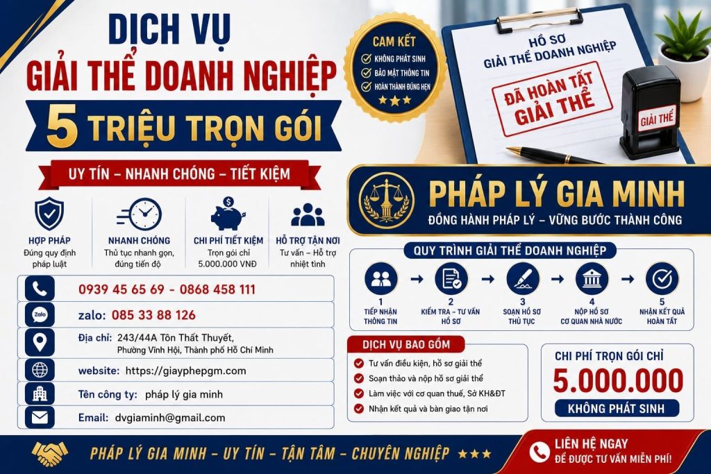 Dịch vụ giải thể công ty thủy sản tại Đồng Tháp