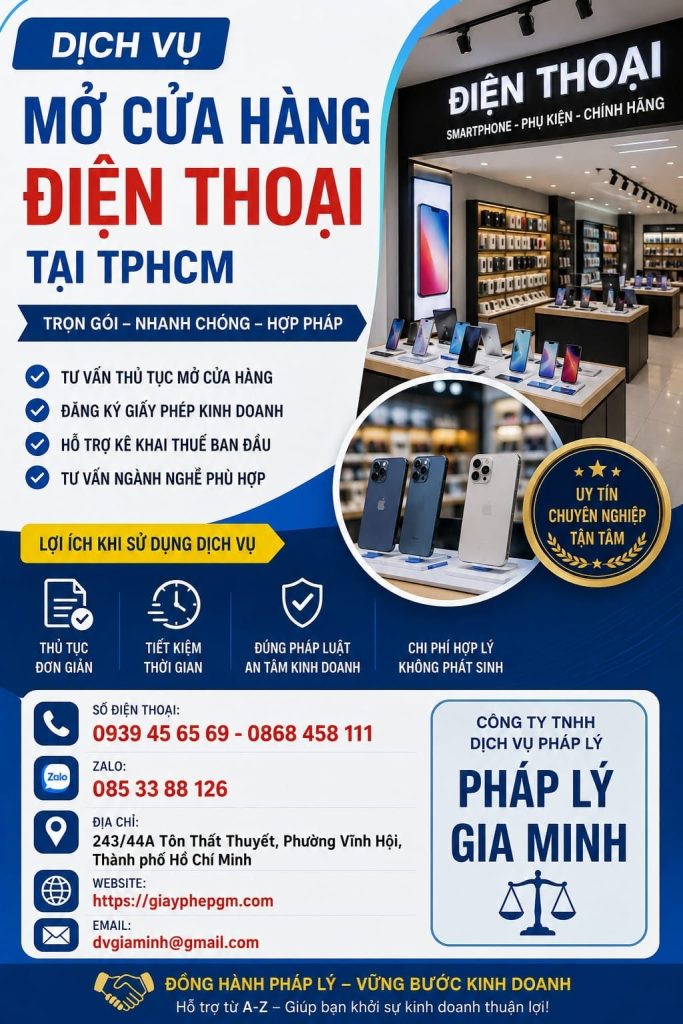 Dịch vụ mở cửa hàng điện thoại tại TPHCM