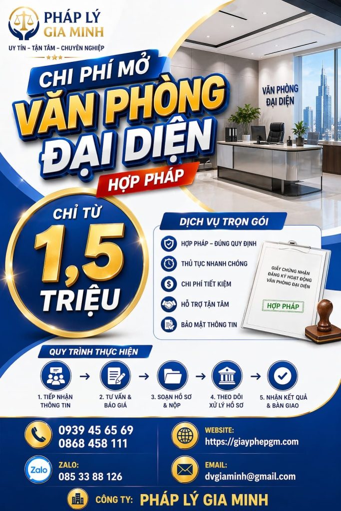 Dịch vụ mở văn phòng đại diện tại Phú Thọ