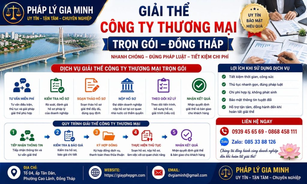 Giải thể công ty thương mại trọn gói Đồng Tháp