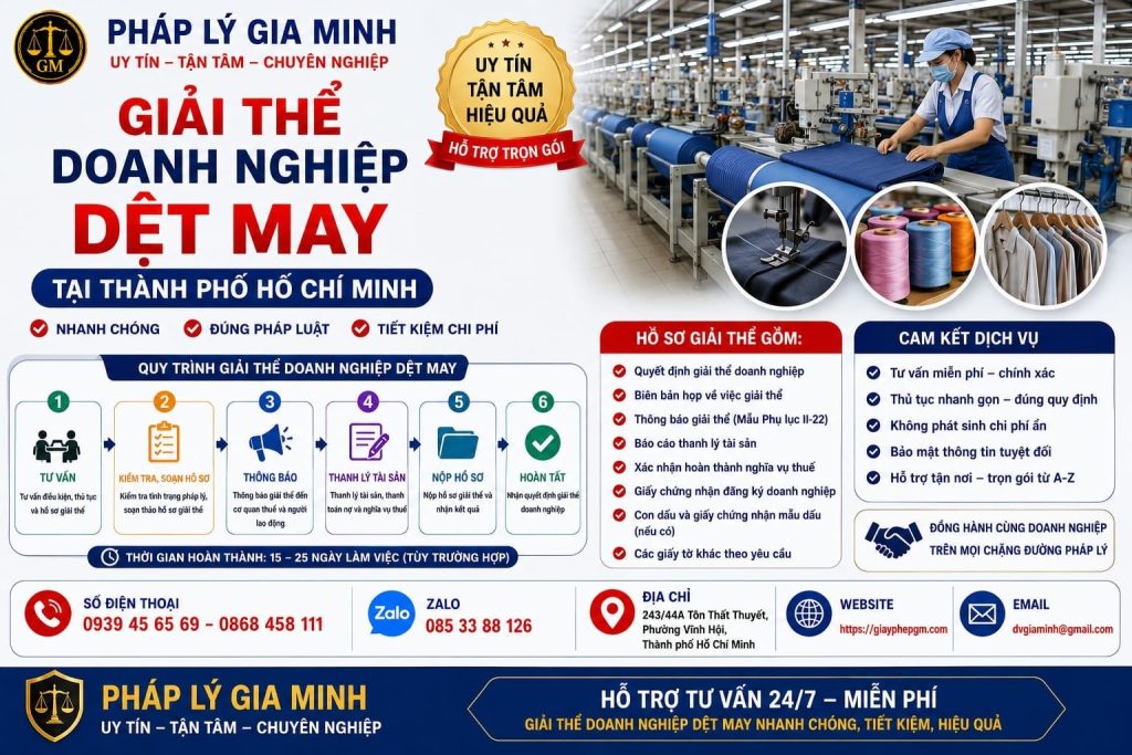 Giải thể doanh nghiệp dệt may tại TPHCM