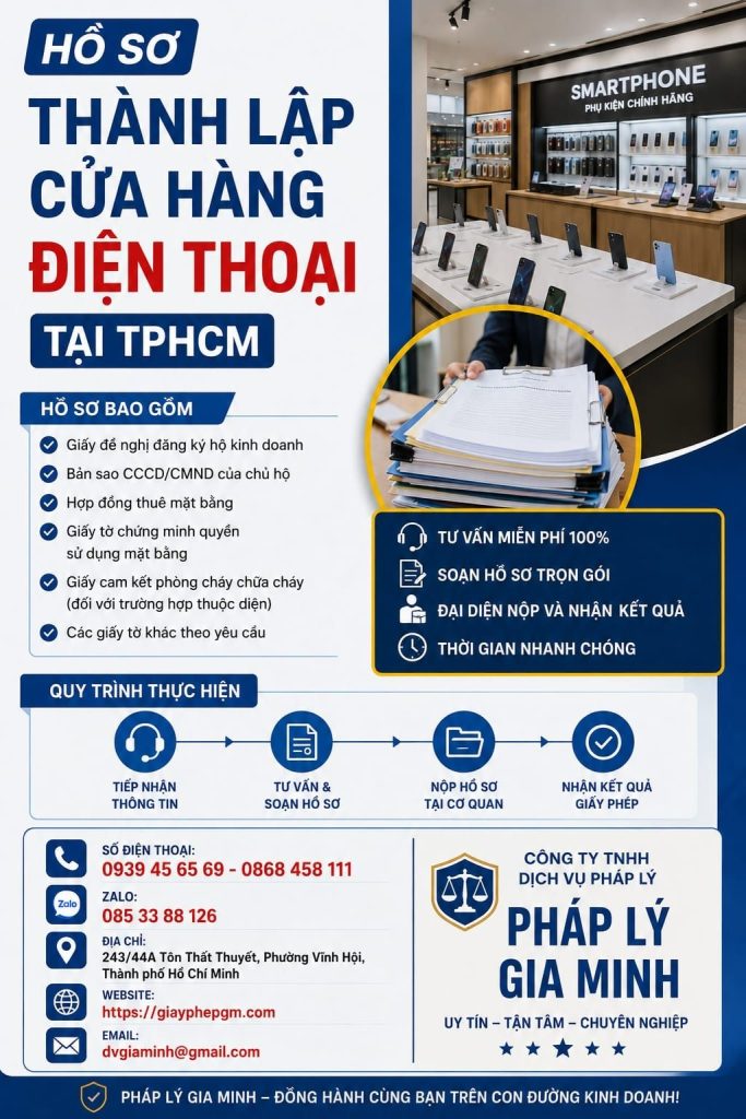 Hồ sơ thành lập cửa hàng điện thoại tại TPHCM