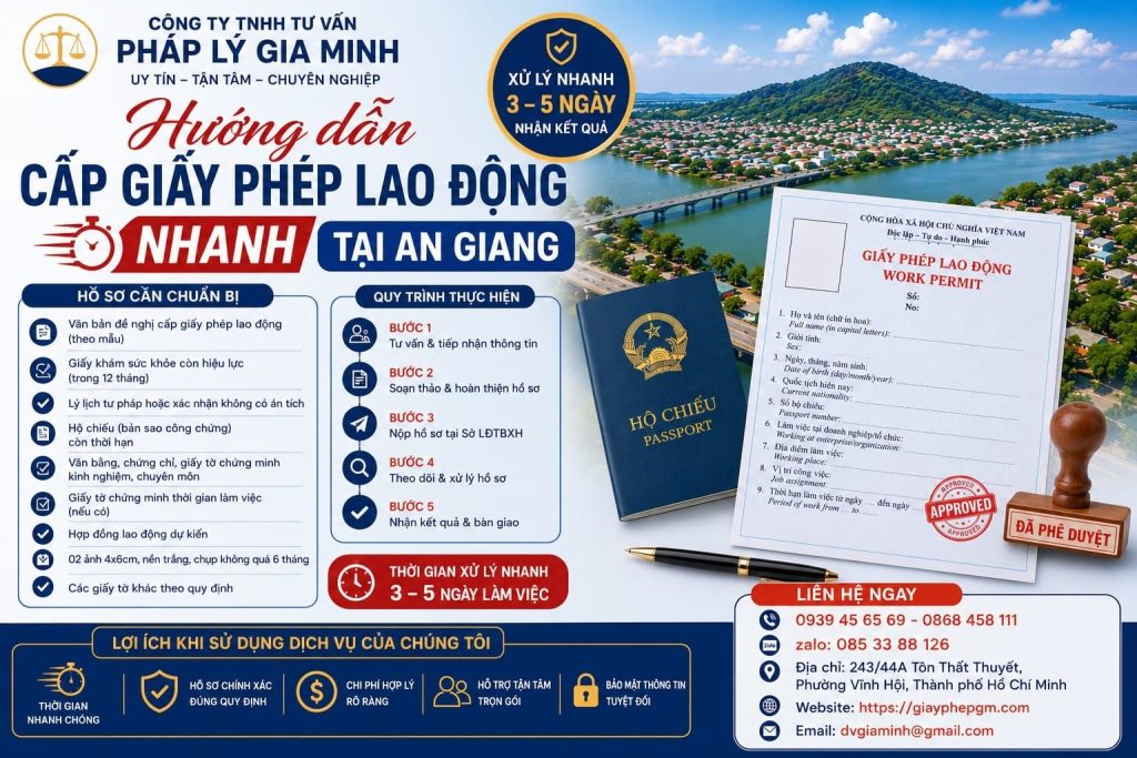 Hướng dẫn cấp giấy phép lao động nhanh tại An Giang