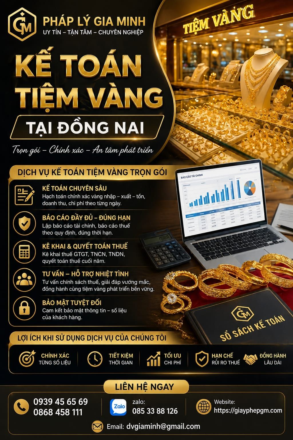 Kế toán tiệm vàng tại Đồng Nai trọn gói