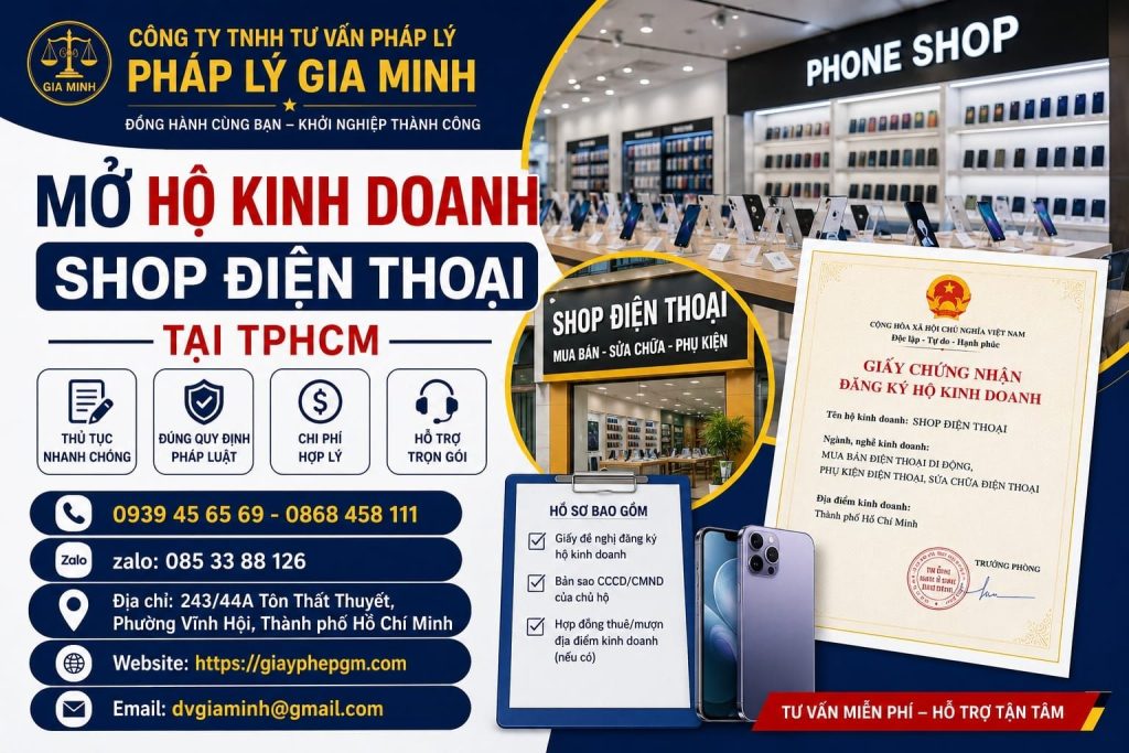 Mở hộ kinh doanh shop điện thoại tại TPHCM