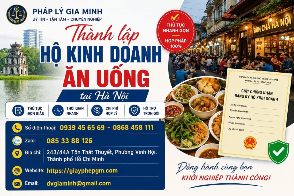 Thành lập hộ kinh doanh ăn uống tại Hà Nội