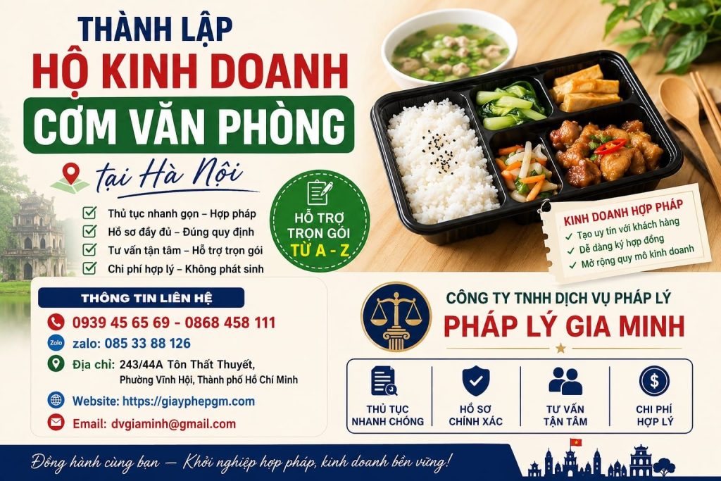 Thành lập hộ kinh doanh cơm văn phòng tại Hà Nội
