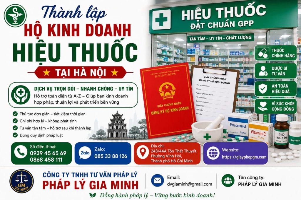Thành lập hộ kinh doanh hiệu thuốc tại Hà Nội
