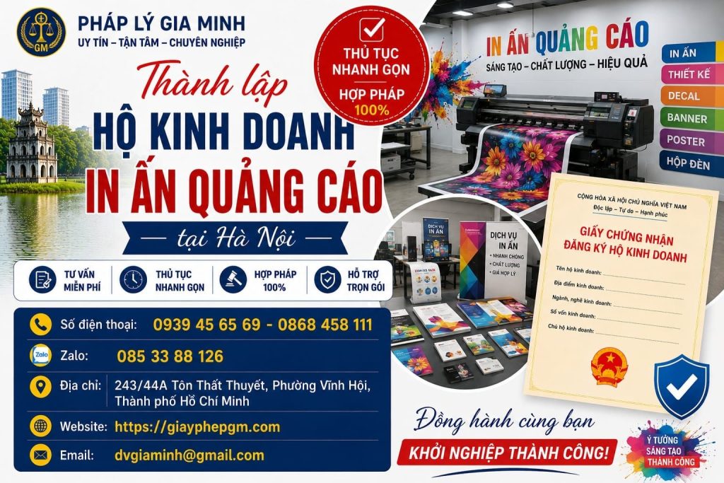 Thành lập hộ kinh doanh in ấn quảng cáo tại Hà Nội