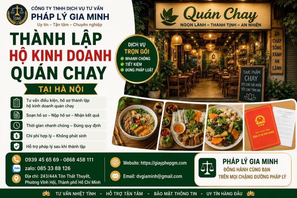 Thành lập hộ kinh doanh quán chay tại Hà Nội