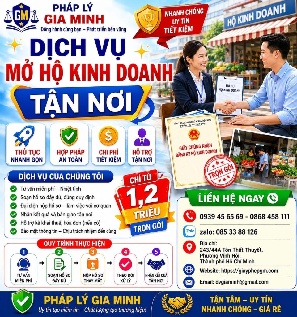 Thành lập hộ kinh doanh tại Vĩnh Long