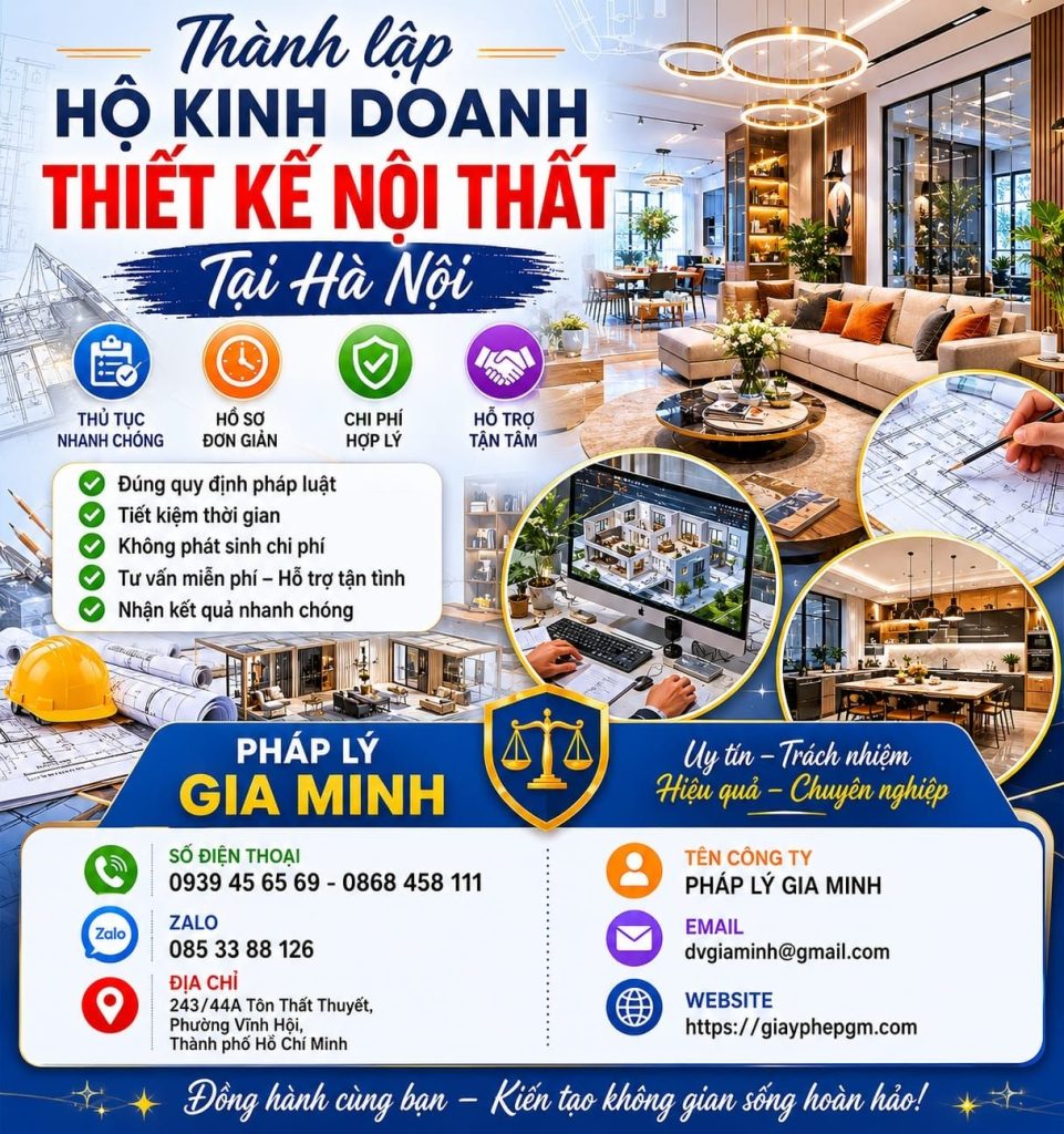 Thành lập hộ kinh doanh thiết kế nội thất tại Hà Nội