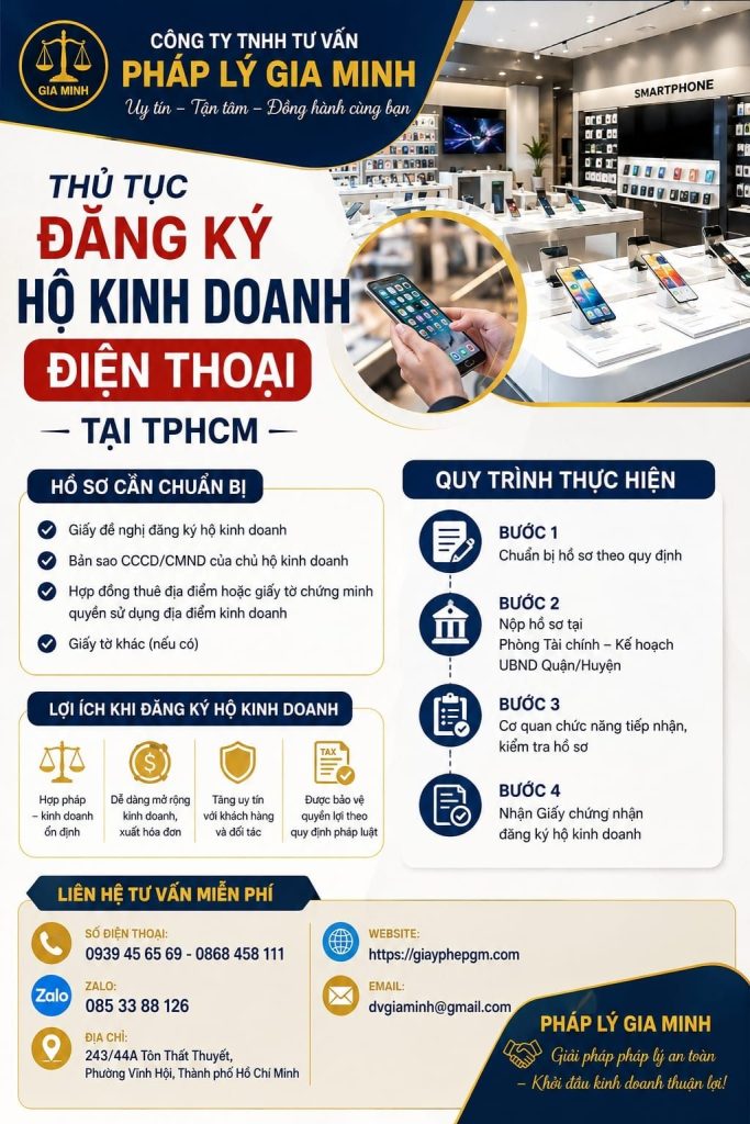 Thủ tục đăng ký hộ kinh doanh điện thoại tại TPHCM