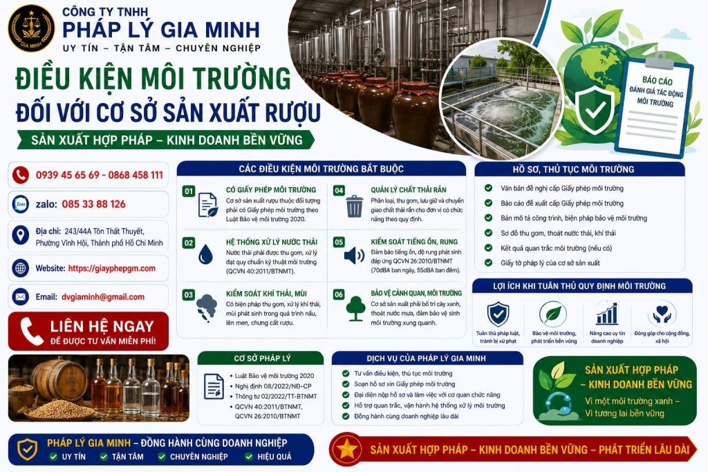 Thủ tục đăng ký môi trường ngành sản xuất rượu