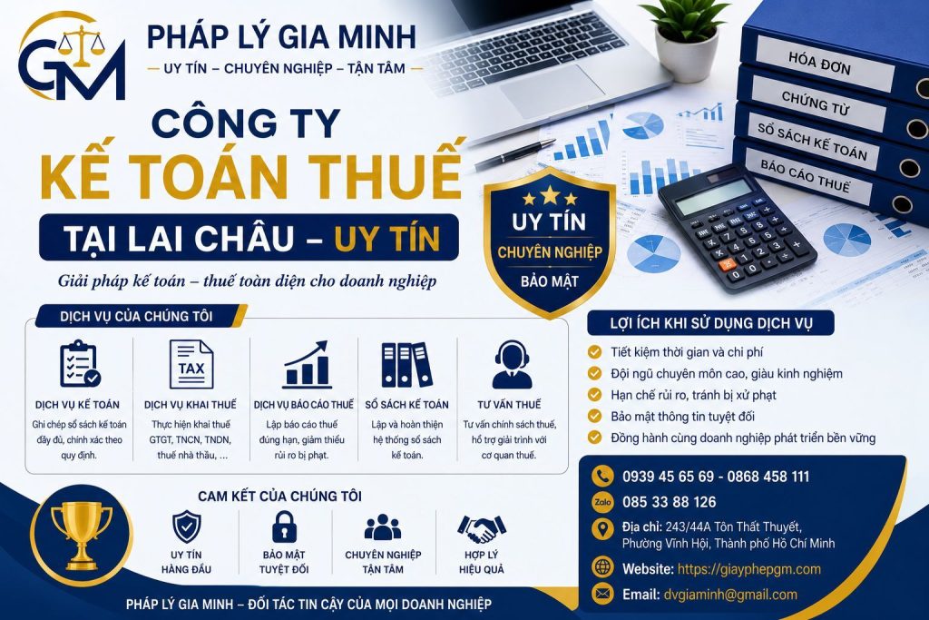 Công ty kế toán thuế tại Lai Châu uy tín