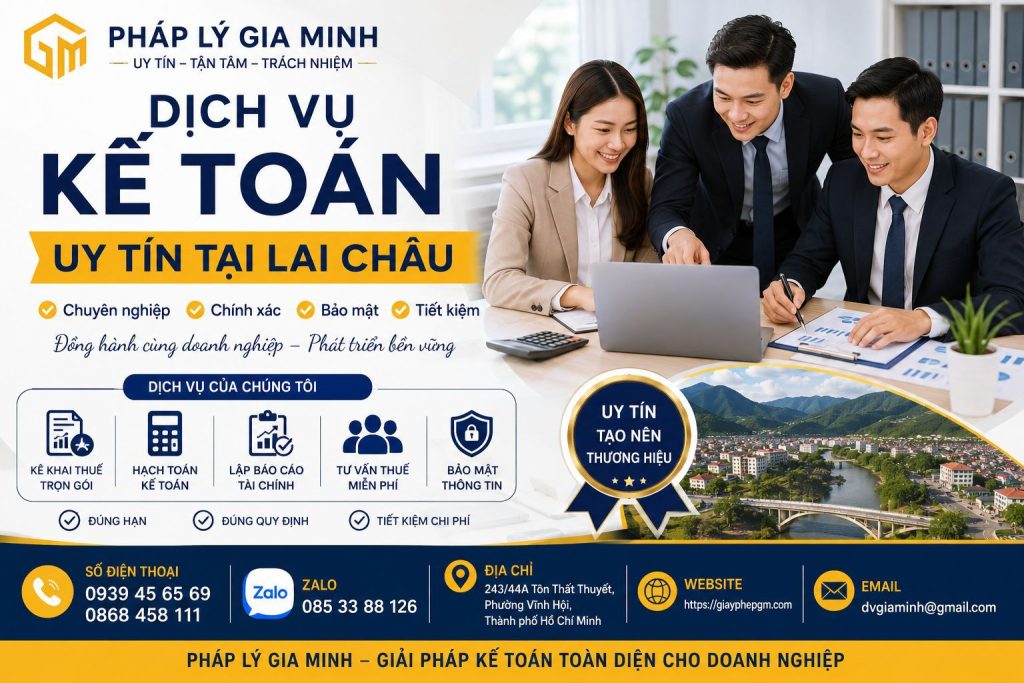 Dịch vụ kế toán uy tín tại Lai Châu