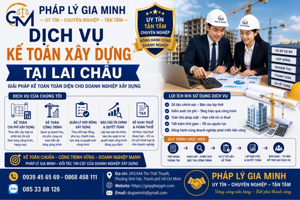 Dịch vụ kế toán xây dựng tại Lai Châu