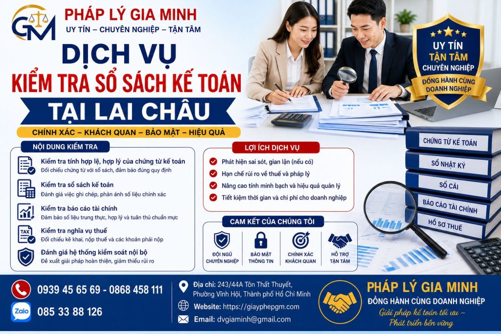 Dịch vụ kiểm tra sổ sách kế toán tại Lai Châu