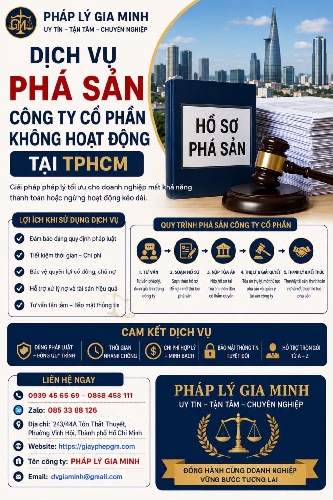 Dịch Vụ Phá Sản Công Ty Cổ Phần Không Hoạt Động Tại TPHCM