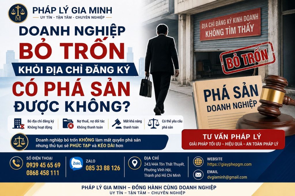 Doanh Nghiệp Bỏ Trốn Khỏi Địa Chỉ Đăng Ký Có Phá Sản Được Không