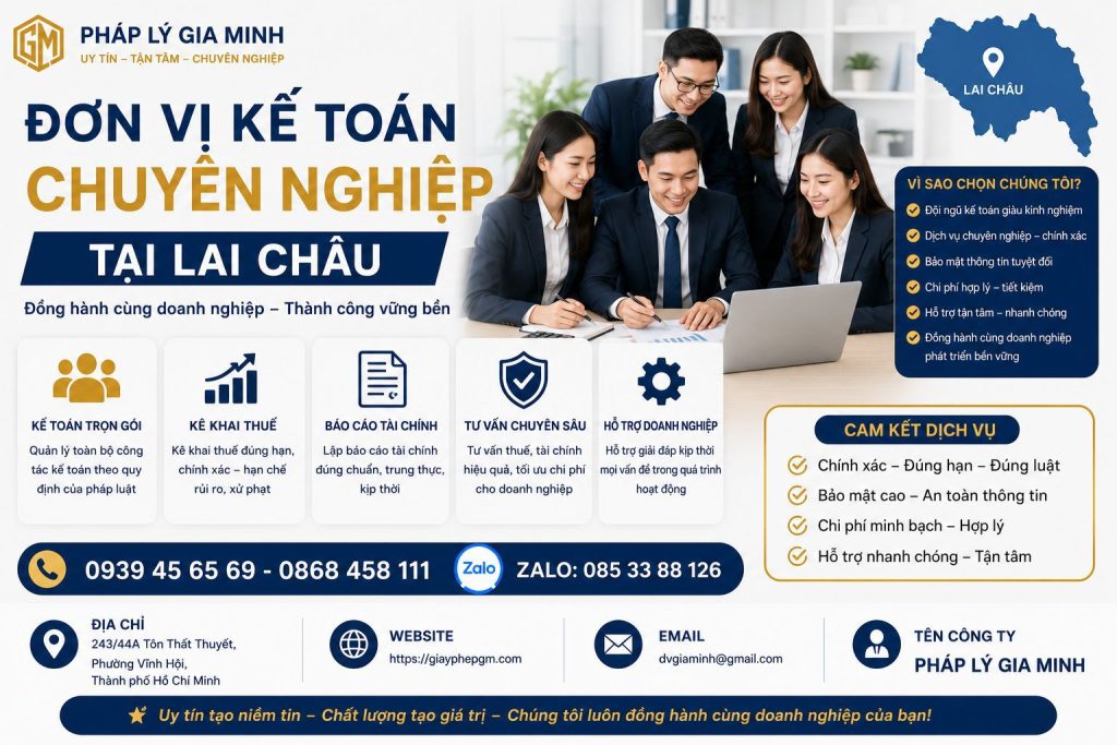 Đơn vị kế toán chuyên nghiệp tại Lai Châu