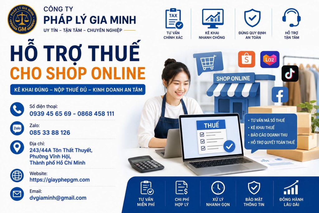 Hỗ trợ thuế cho shop online