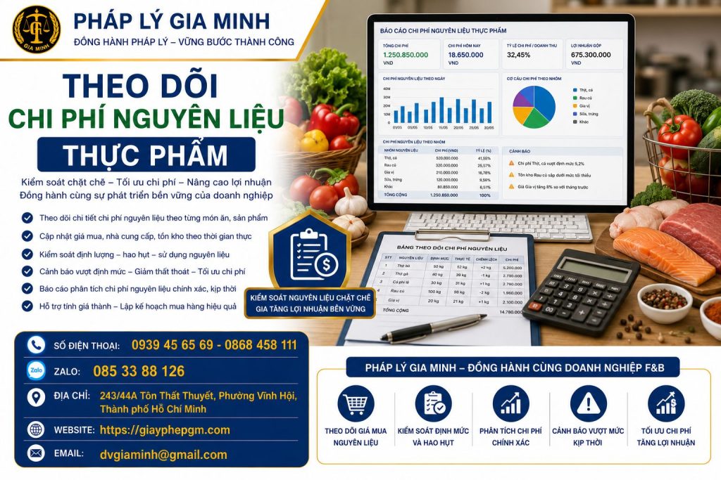 Theo dõi chi phí nguyên liệu thực phẩm