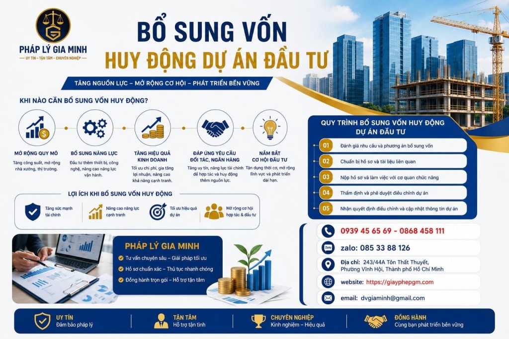 Bổ Sung Vốn Huy Động Dự Án Đầu Tư