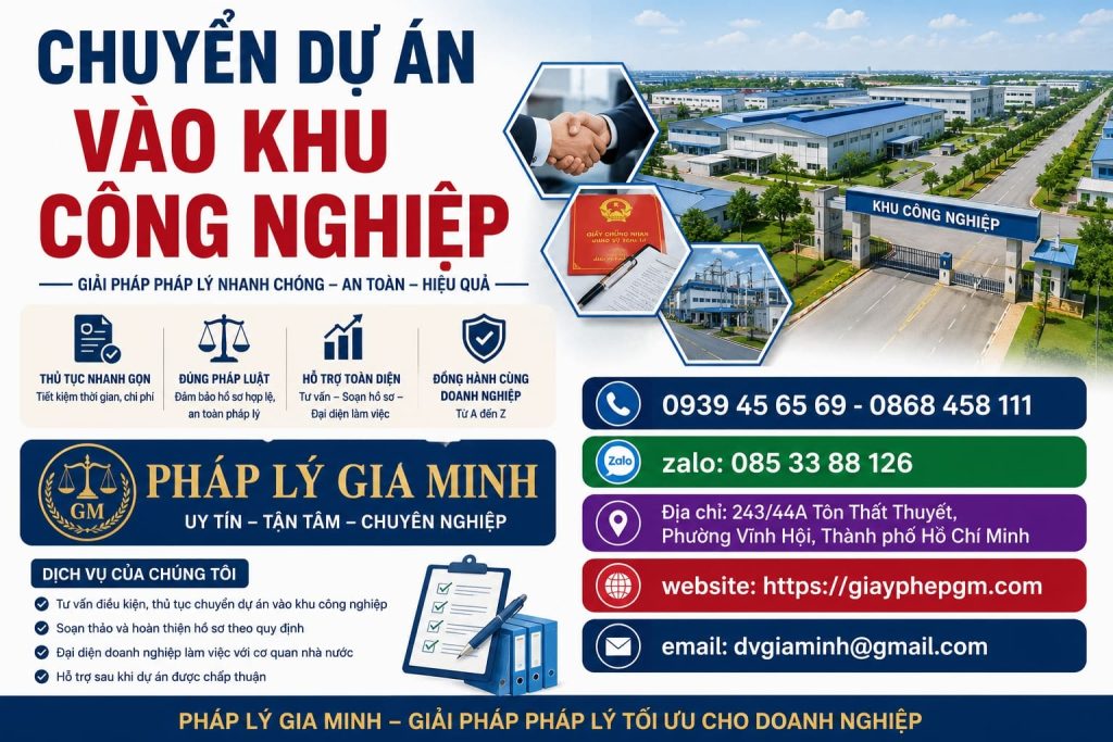 Chuyển Dự Án Vào Khu Công Nghiệp