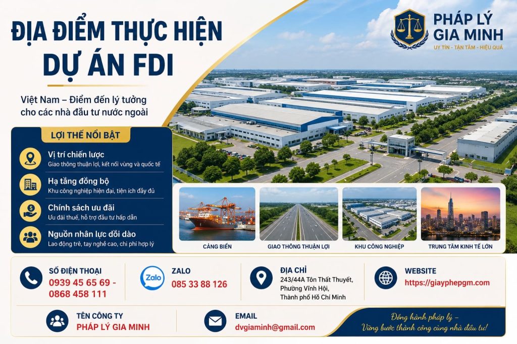 Địa Điểm Thực Hiện Dự Án FDI