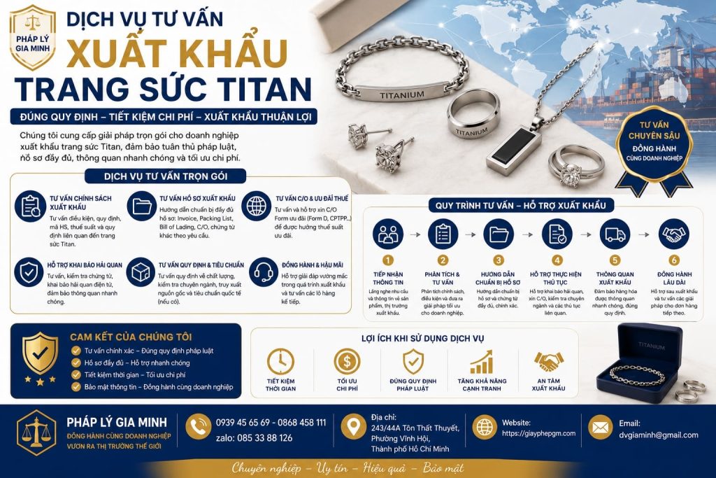 Dịch vụ tư vấn xuất khẩu trang sức Titan
