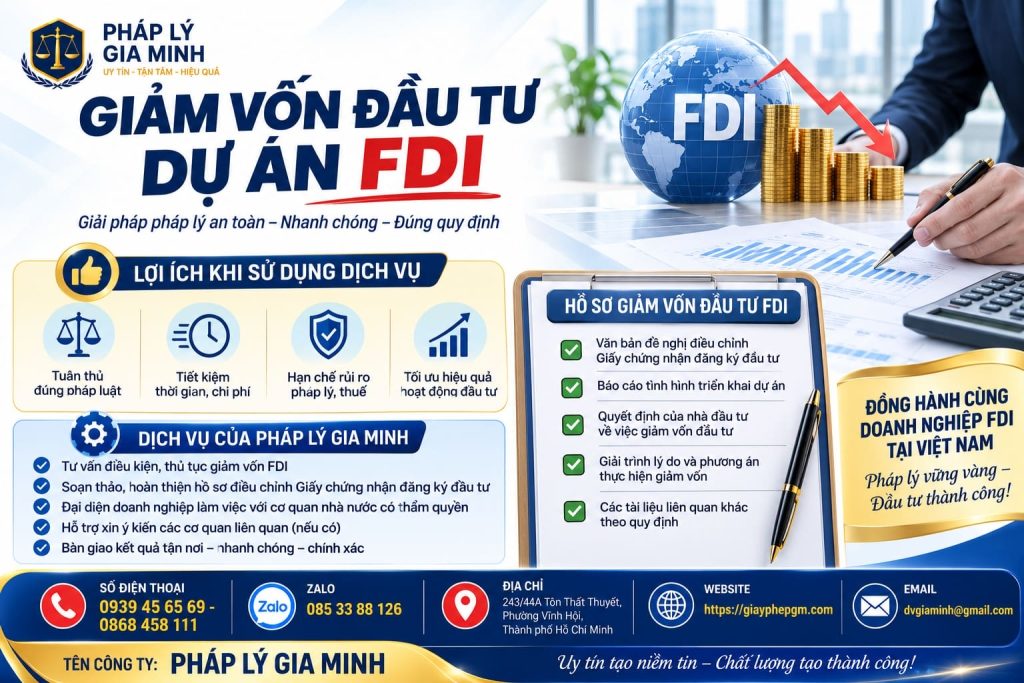 Giảm Vốn Đầu Tư Dự Án FDI