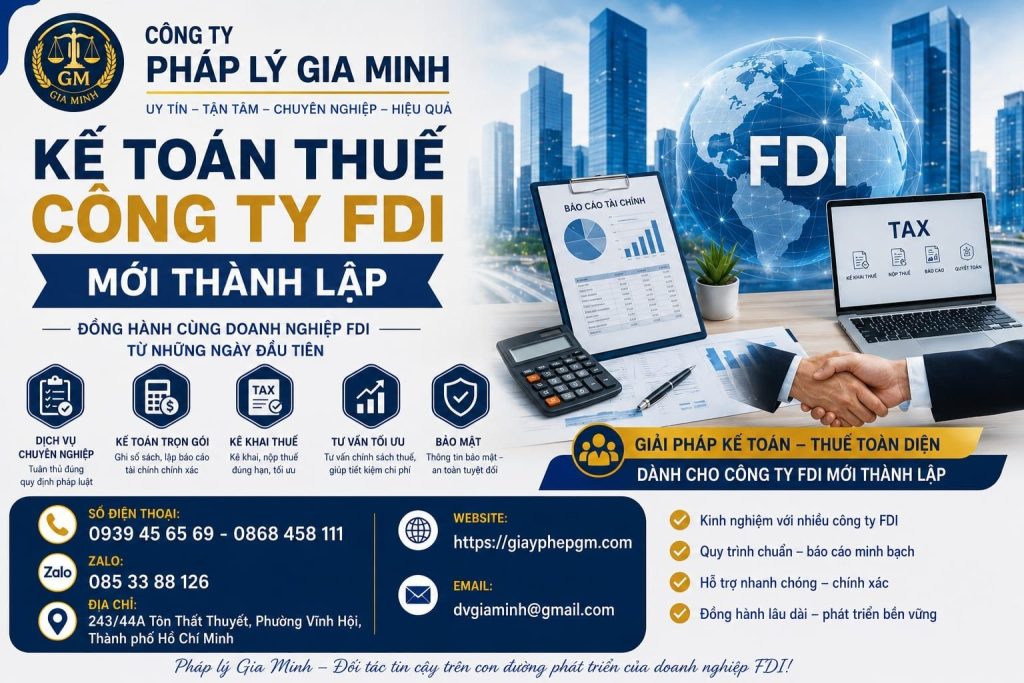 Kế Toán Thuế Công Ty FDI Mới Thành Lập
