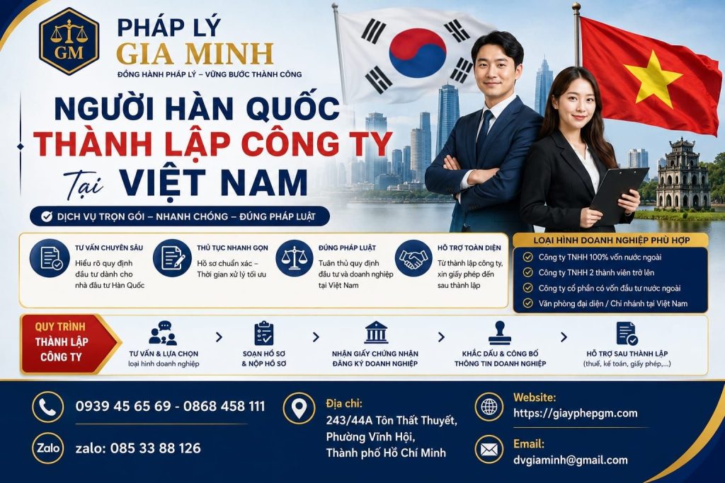 Người Hàn Quốc Thành Lập Công Ty Tại Việt Nam