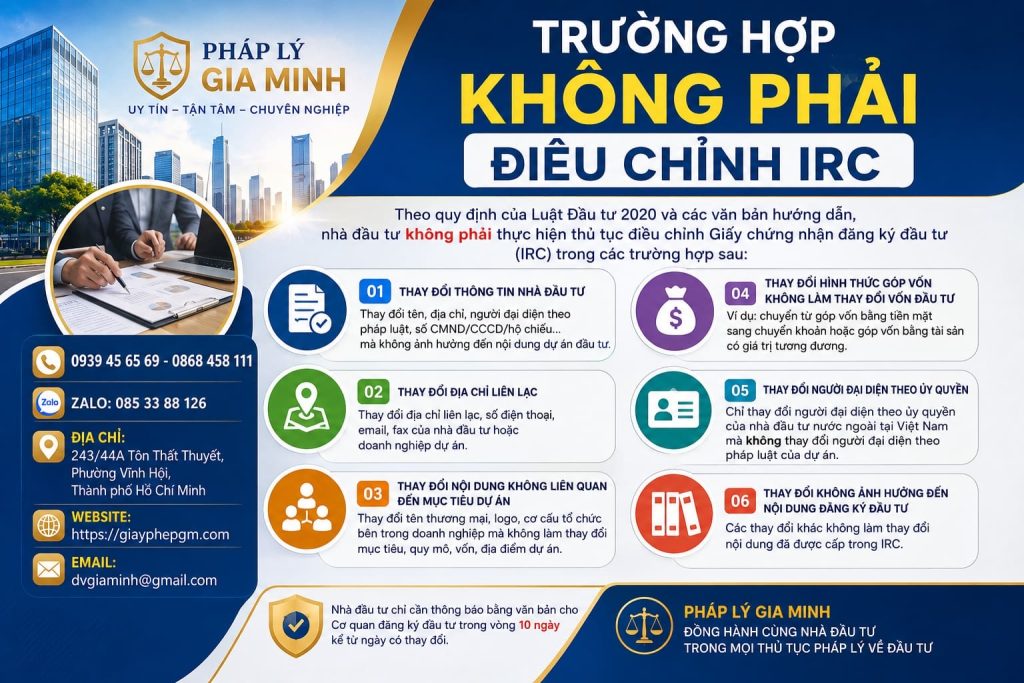 Trường Hợp Không Phải Điều Chỉnh IRC