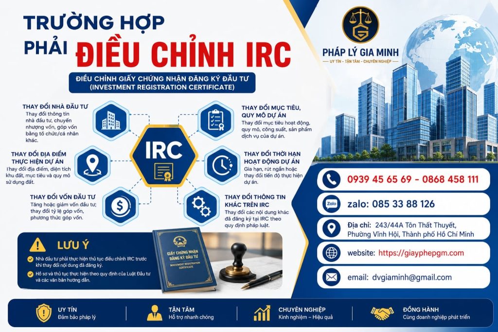 Trường Hợp Phải Điều Chỉnh IRC