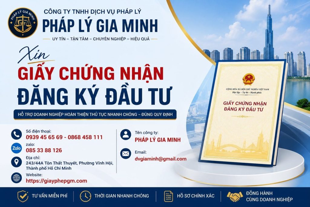Xin Giấy Chứng Nhận Đăng Ký Đầu Tư