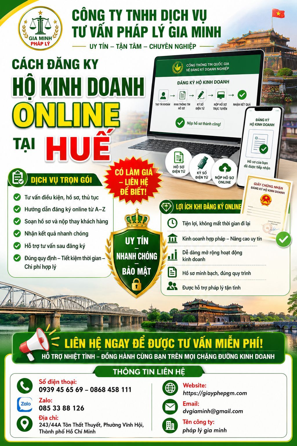 Cách đăng ký hộ kinh doanh online tại Huế
