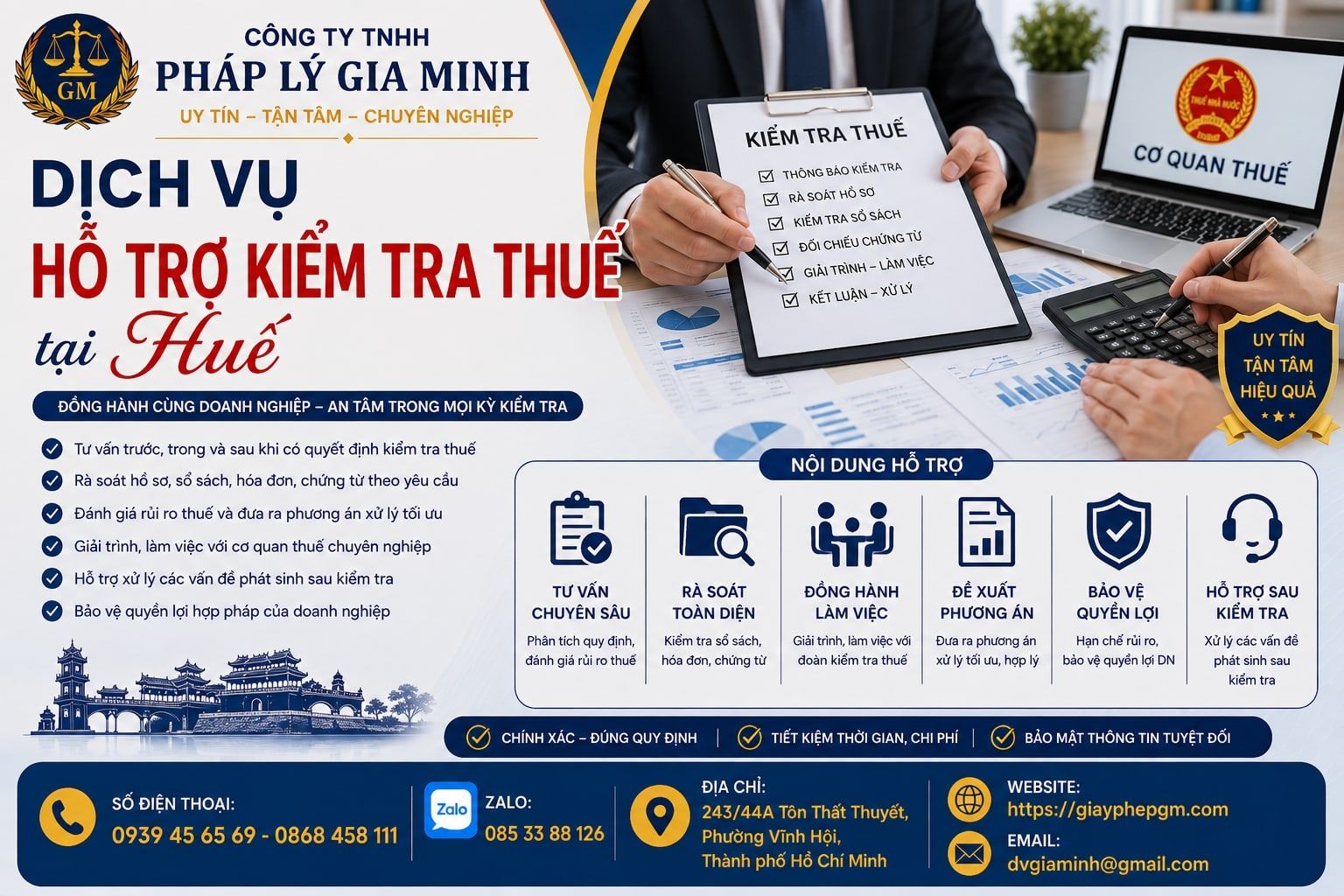 Dịch vụ hỗ trợ kiểm tra thuế tại Huế