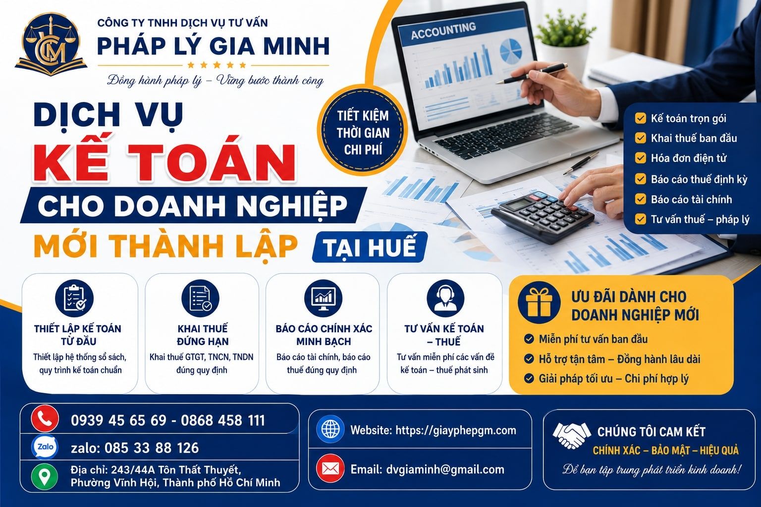 Dịch vụ kế toán cho doanh nghiệp mới thành lập tại Huế